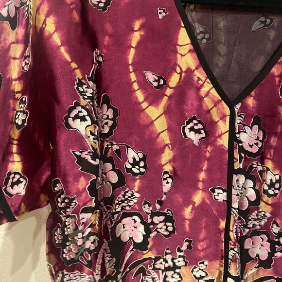 Citron Santa Monica Floral Burnout Top Size Large Petite EUC - Picture 4 of 5